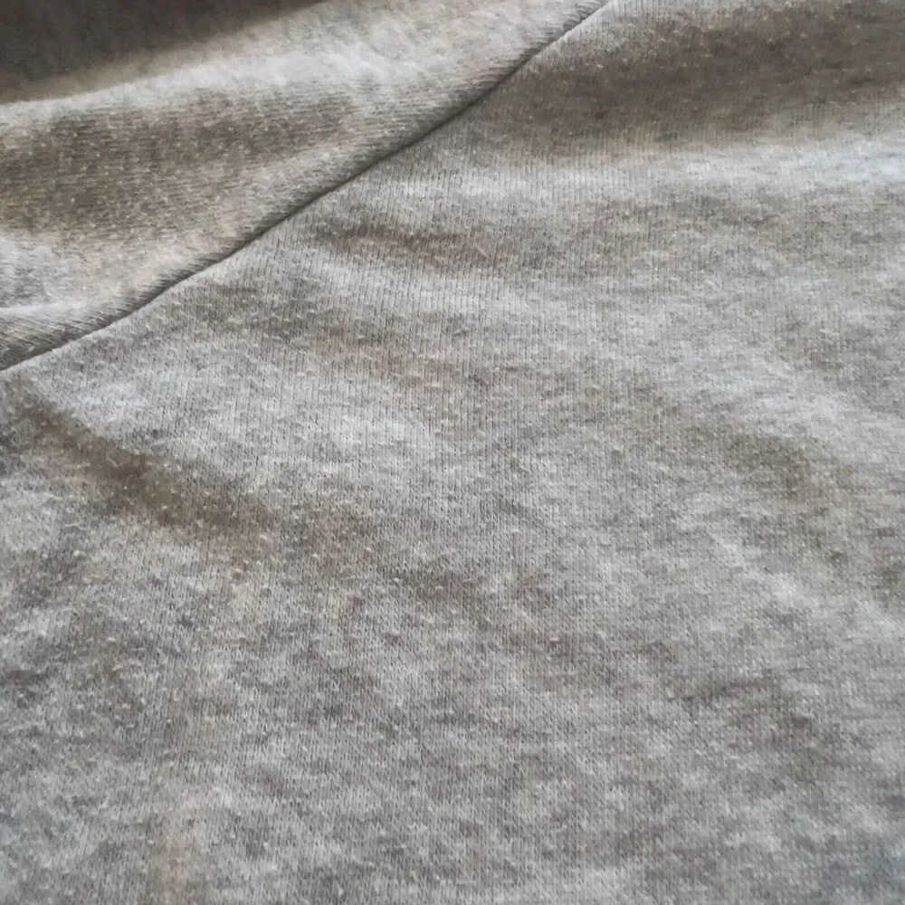 J.Crew Tunic Sweatshirt Size S Heather Gray Wide Button-Collar Cloudspun Fleece